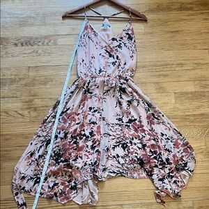 Aqua Backless Pink Floral Dress